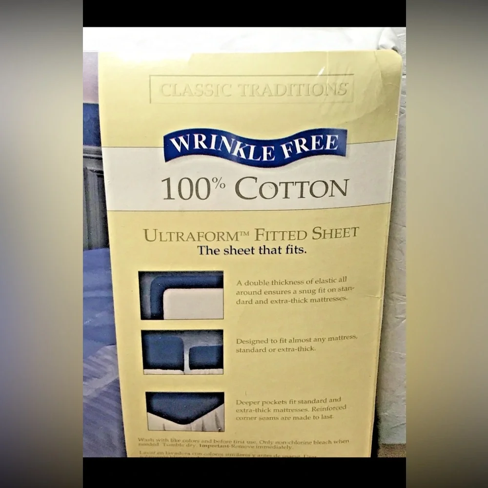 Vintage USA J.C. Penney Classic Traditions Full Fitted Sheet 100% Cotton White